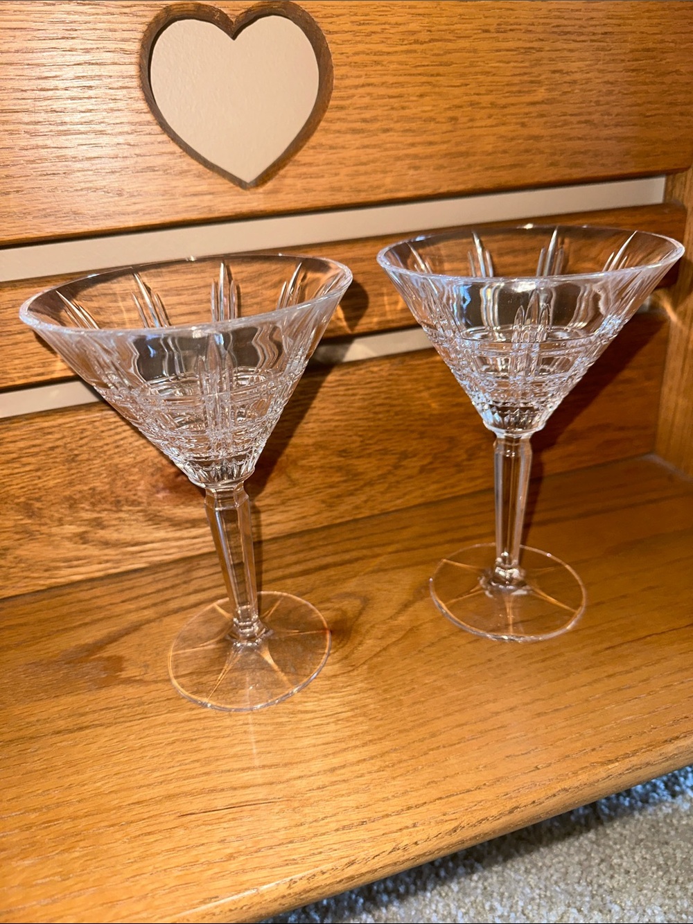 Crystal Cut Martini Glasses - Clear Glass (Set of 2). Marquis by Waterford